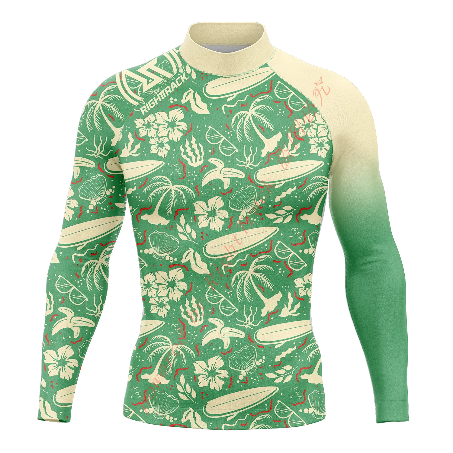 Neue Sommer Herren Rash guard Langarm Surf hemden Sonnenschutz Lycra Stoff Surf Sweatshirt UV-Schutz Right track Bade bekleidung