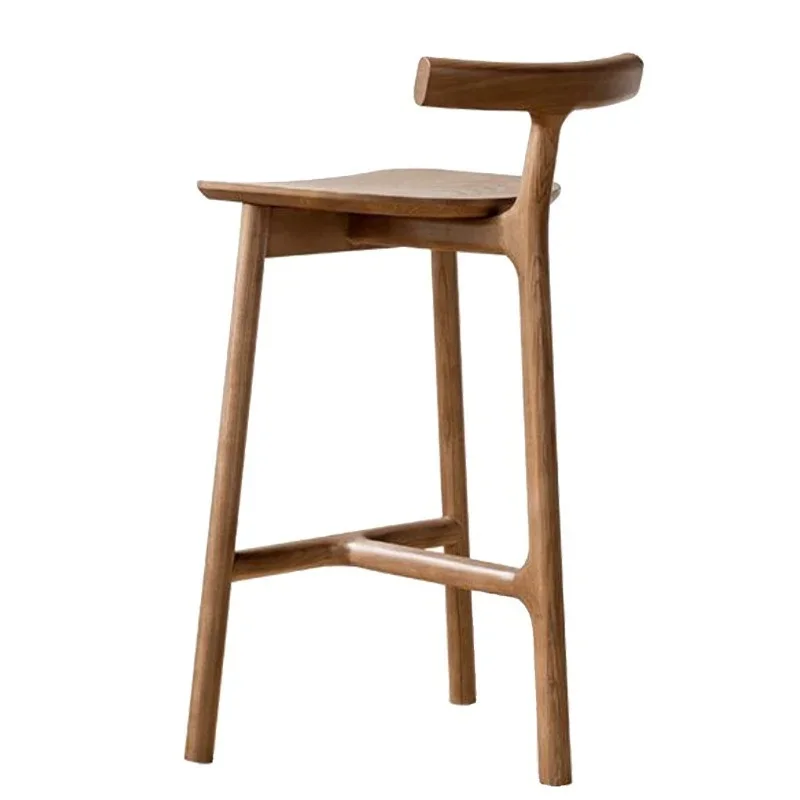 Scandinavia Solid Wood Bar Chairs for Home Bar Chair Nordic Designer Leisure High Stools Modern Minimalist Household Bar Chair