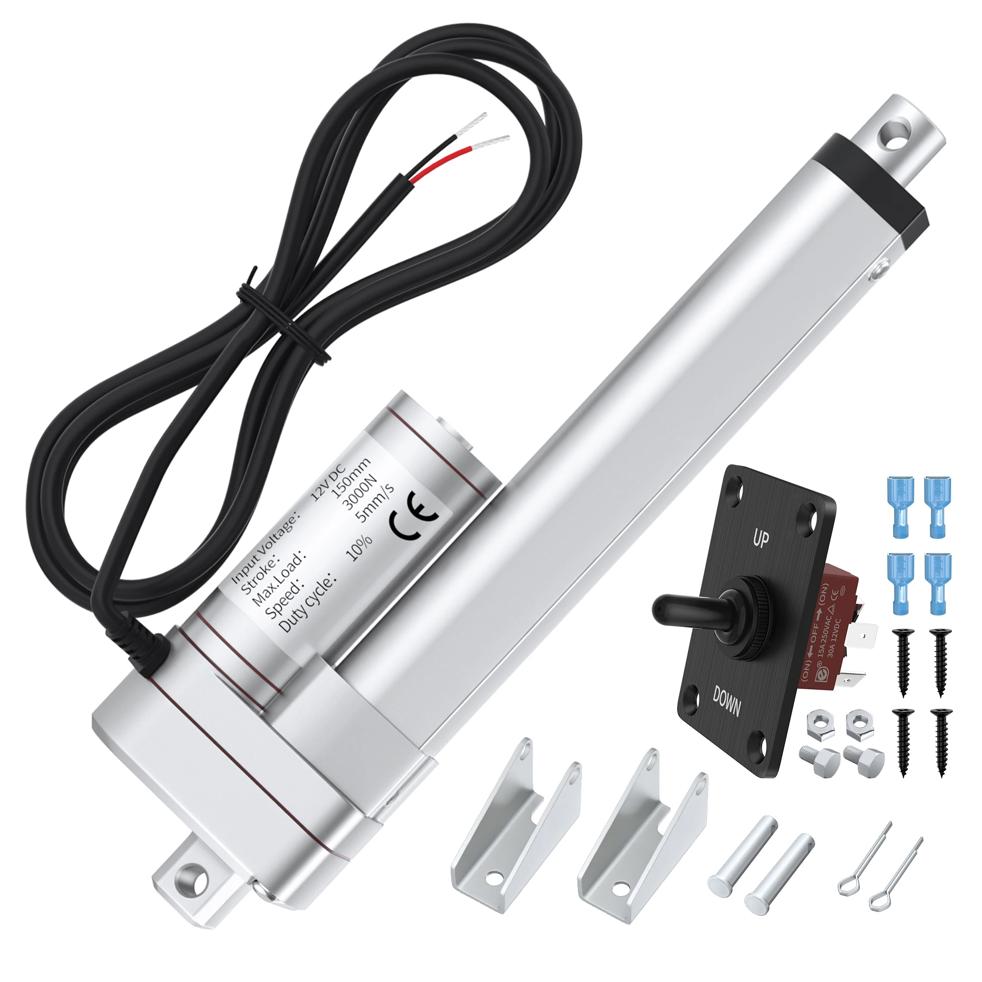 

3000N/660lbs Motion Actuator 5.9" Stroke Electric Actuator 12V DC Stroke Linear Actuator With Controller Reverse Polarity Switch
