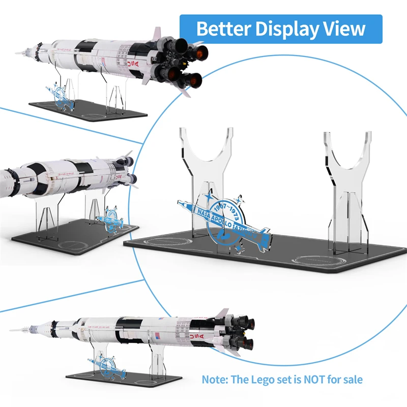 Display Stand for Lego Apollo Saturn V 92176, 5MM Acrylic Stand for Lego 92176 (No Model Set Included)