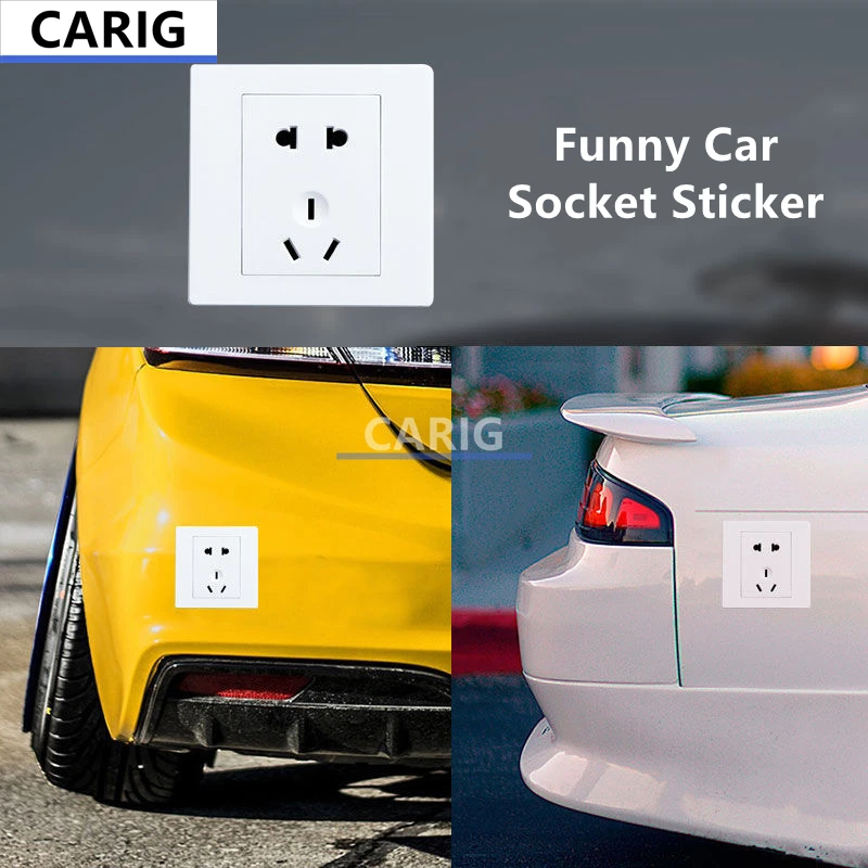 Funny Car Socket Sticker Fuel Tank Cover Sticker Body Decoration Modification Accessories