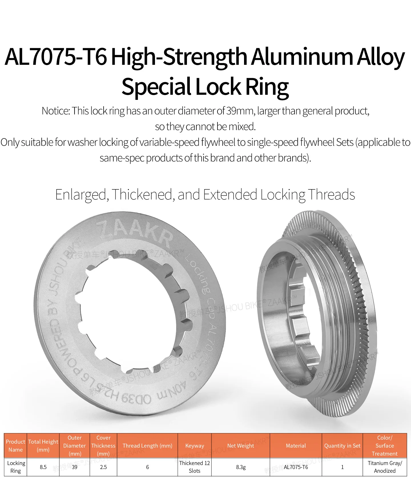 ZAAKR 14/15/16/17/18T Fahrrad-Einzelschaltungs-Kurbelrad-Umrüstsatz 2mm Zahnrad Passend für 8 9 10 11 Speed Dirt Jump/XC/Fixed Gear HG Hu – Detail 19