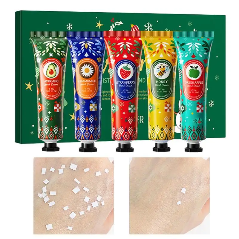 

5pcs Fruit Flower Fragrance Hand Cream Moisturizing Refreshing Firming Nourishing Brightening Hand Creams Anti Dry Hand Lotion