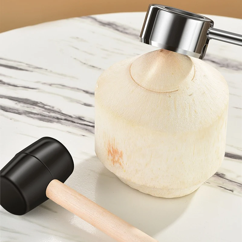 Picture 3: Coconut Opener Tools Creative Dual-purpose Hand Hole Puncher Hammer Coconut Breaker Kitchen Gadgets for Fresh Coconut Wate