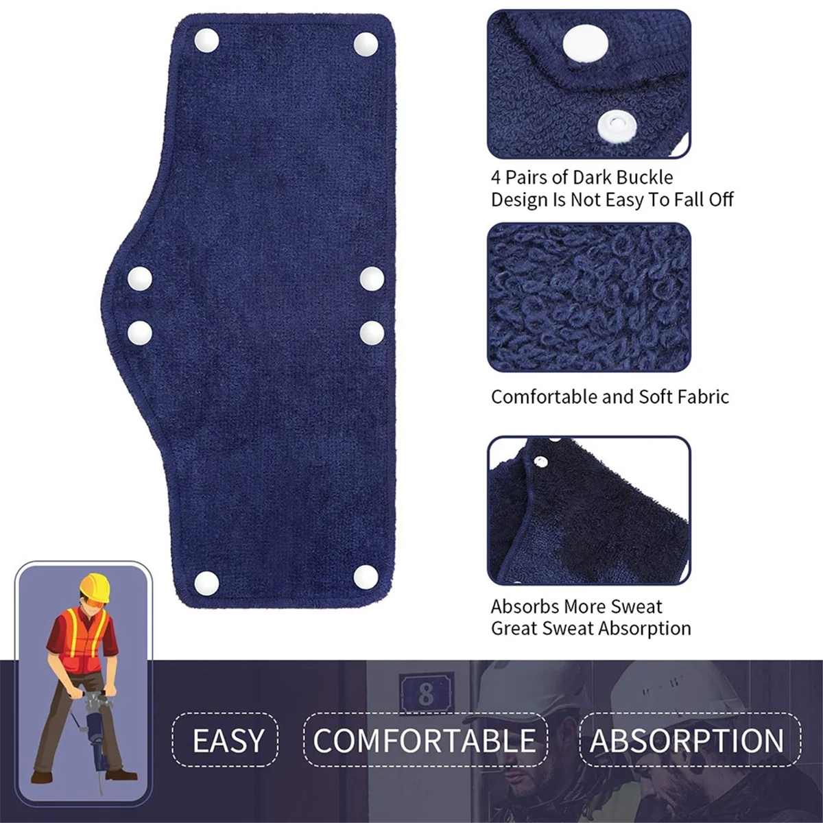 

ABNJ 24-х предметная повязка для каски, хлопковая повязка для защиты от пота для шлема, подкладка для каски, моющаяся повязка для защиты от пота, многоразовая защитная повязка, A