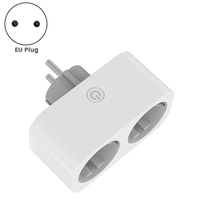 REPLA-2X TUYA Smart Wifi Dual Plug 16A 2-In-1 Socket Outlet Switch Smart Home Timing APP Voice Control Work CLY809M EU Plug