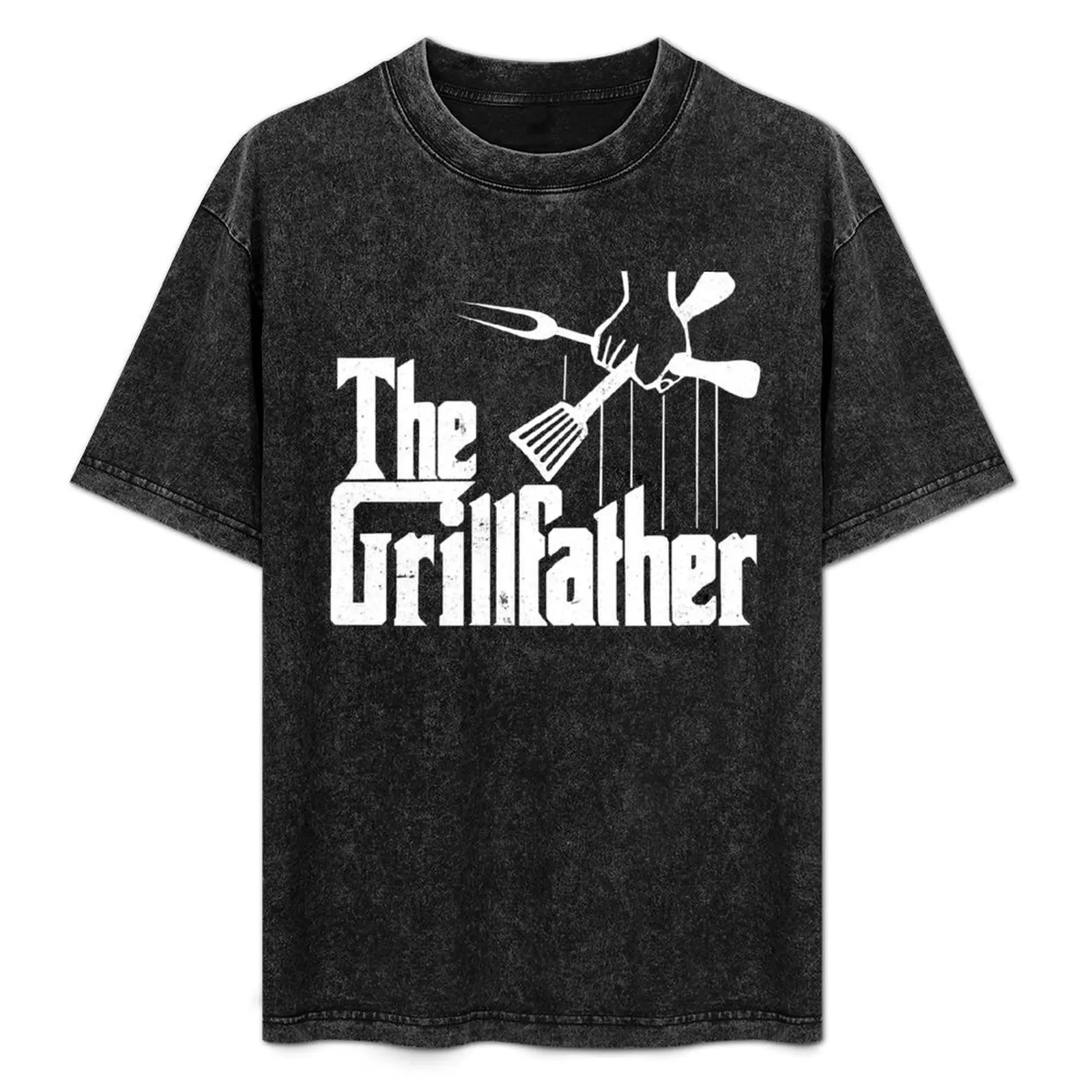 

The Grillfather Funny BBQ Party Shirt T-Shirt Basic Plain Short Sleeve Crew Neck Tee