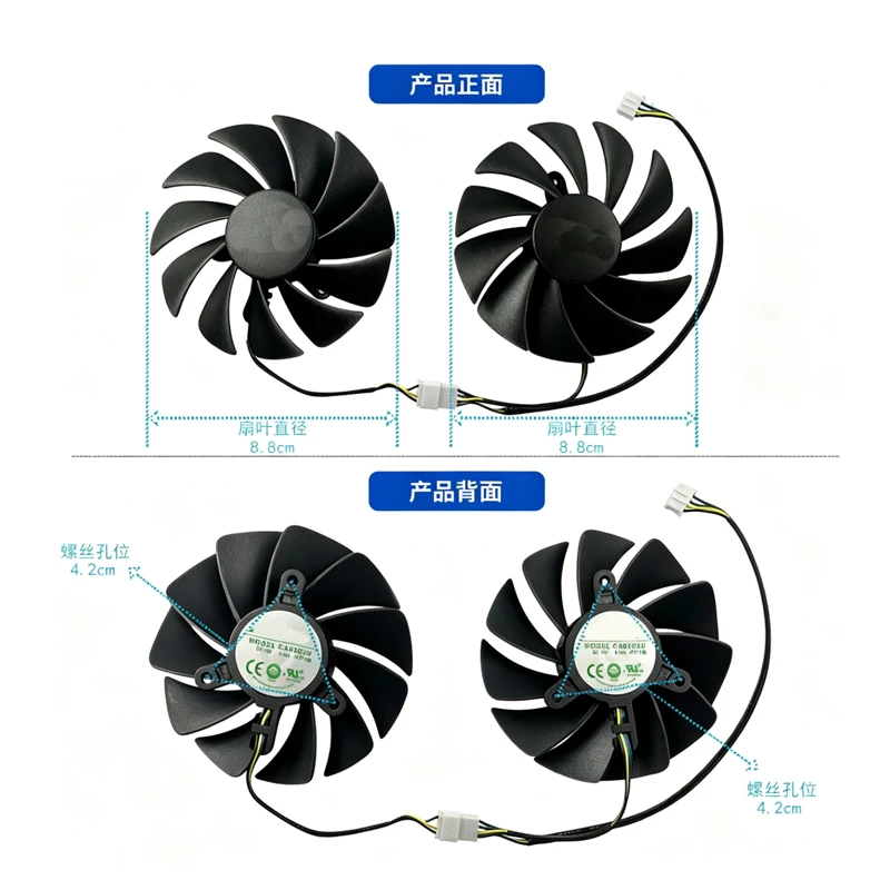 Compatible with ZOTAC RTX4060 DESTROYER GPU Cooling Fan GA92S2U, Replacement Fan for ZOTAC RTX4060 Destroyer Graphics Card