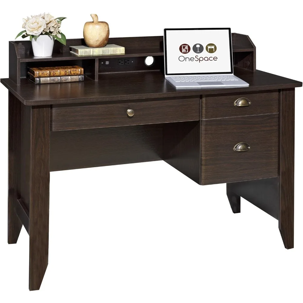 

Eleanor Executive Desk Wood Grain, Espresso