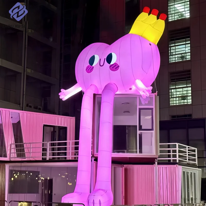 

Надувное светящееся длинноногие украшения в форме сердца, большая наружная реклама по индивидуальному заказу для рекламного использования, воск