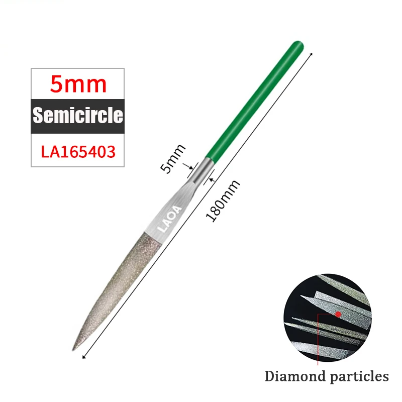 Laoa 1Pc Diamantvijl Rasper Metalen Vijl In Vorm Driehoek Platte Halve Cirkel Vierkant Freesgereedschap Snijgereedschap