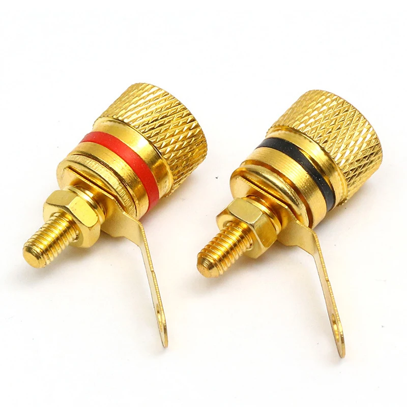 10 sztuk pozłacane czystej miedzi zacisk głośnikowy wzmacniacz Terminal 4MM gniazdo wtykowe bananowe DIY wtyczki audio złącza typu jack