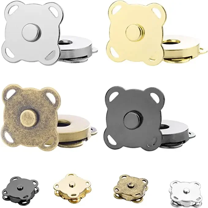 1/20Sets Magnetic Snap Button Metal Invisible Sew on Button Lock Clasps Fasteners for Purse Bags Clothes Craft DIY Accessories