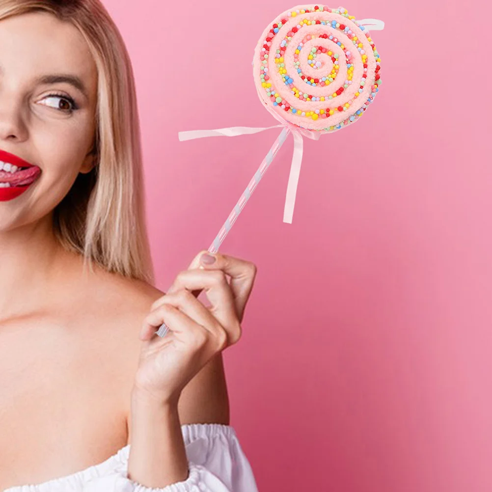 

2Pcs Large Fake Lollipop Prop Simulation Candy Decoration for Party Wedding Photo Cosplay Festival Unique Lollipop Ornaments