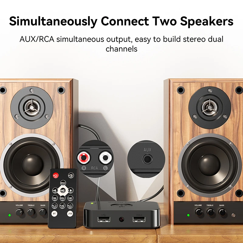 بلوتوث 5.4 استقبال الصوت U القرص RCA 3.5 مللي متر AUX USB ستيريو الموسيقى محول لاسلكي مع هيئة التصنيع العسكري لمجموعة السيارة مكبر للصوت