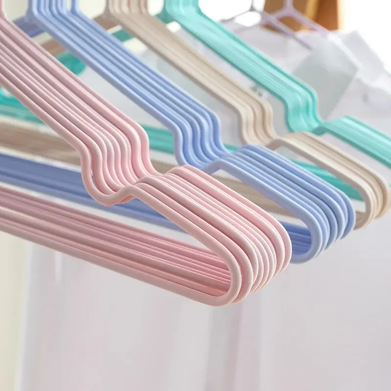 10PCS Non-slip Dip Plastic Clothes Hanger Dormitory Clothes Drying Adult Clothes Drying Rack Household Thick Clothes Support image 2