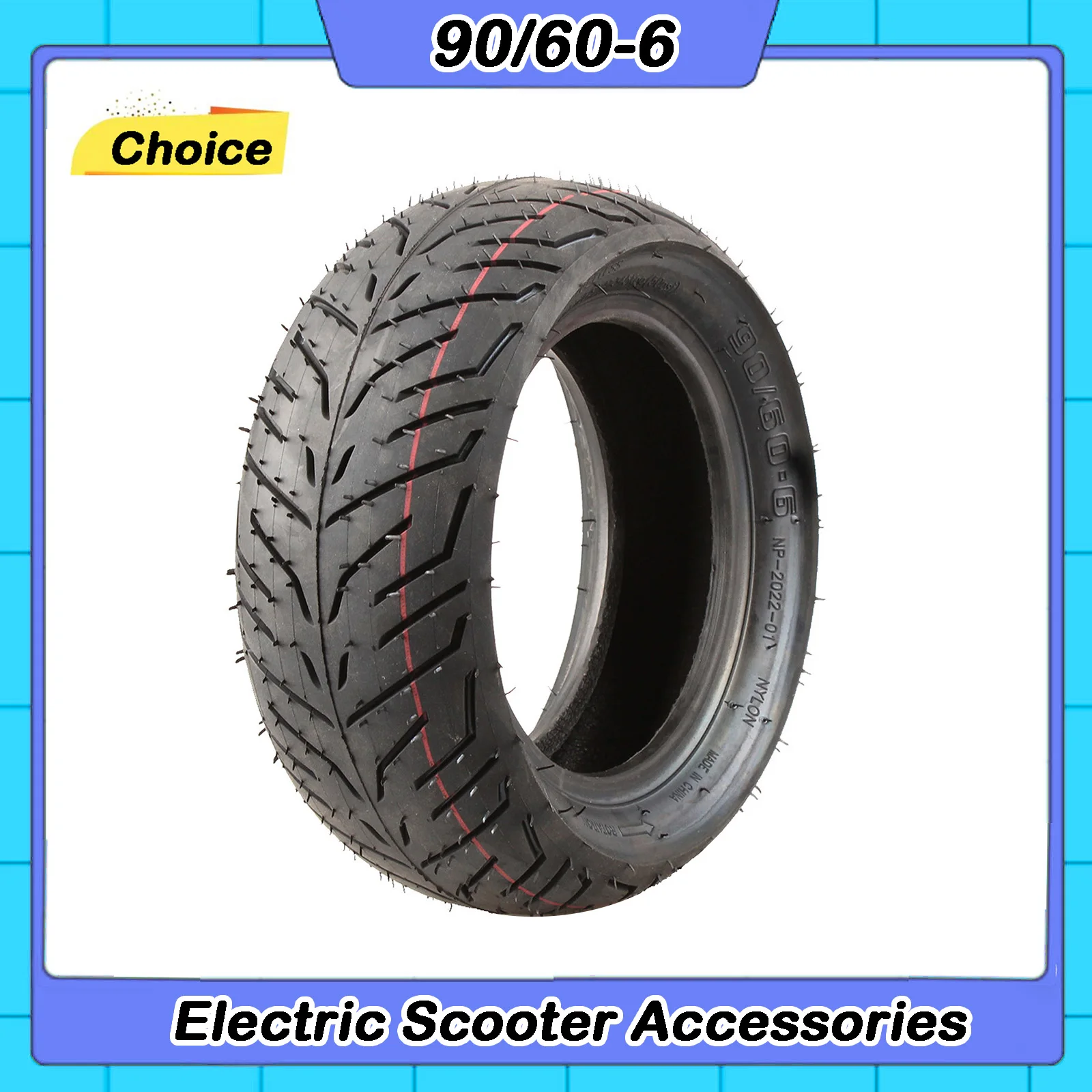 

NAIPUTUN 10 inch 90/60-6 tires for electric scooters with thickened vacuum tires for anti slip and wear resistance