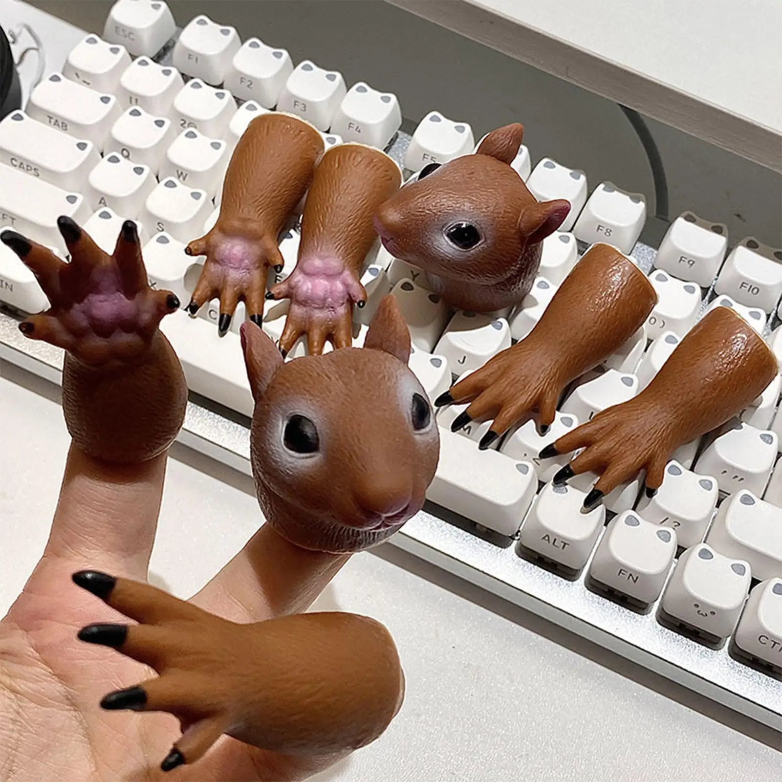 Halloween Finger Puppets 10-piece Squirrel Shape Role Playing Toys Finger Toys For Home Classroom Party Daycare Travel School