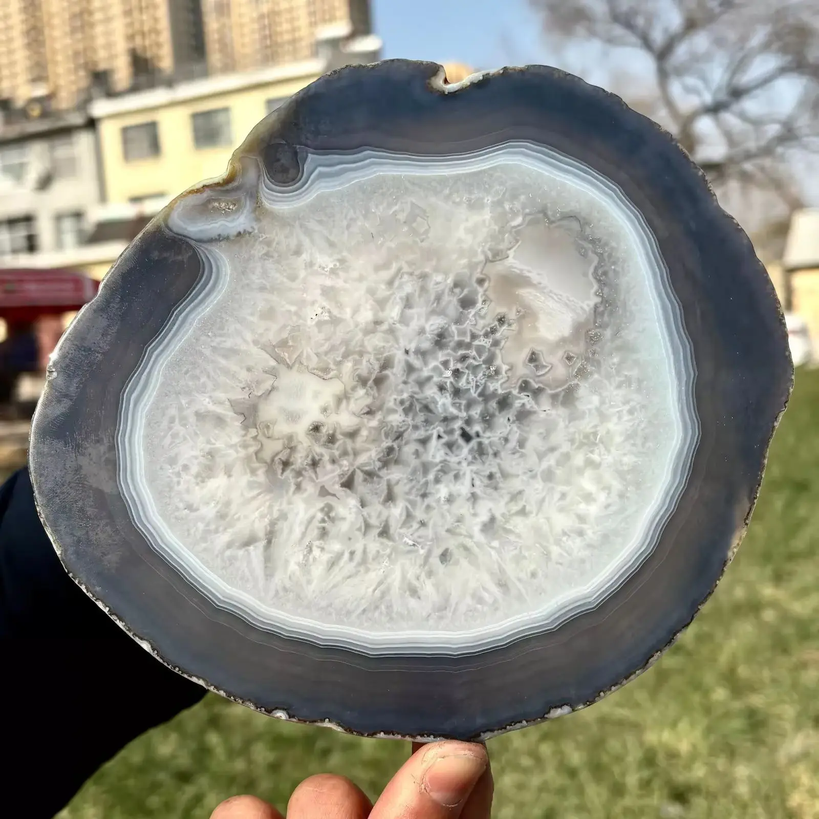 Natural Formed!Agate Disc, Crystal Quartz Ore Slice, Mineral, Reiki, Healing, Coaster