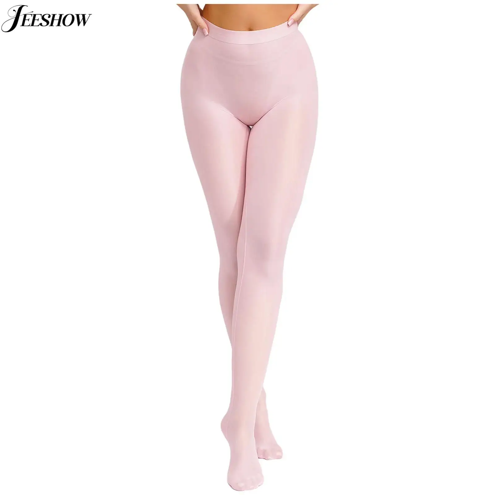 

Womens Glossy Sheer High Waist Pantyhose Stretchy Ultra-thin Seamless Smooth Stockings Tights Footed Leggings Lingerie Nightwear