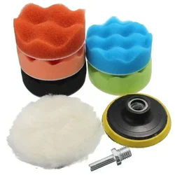 Ensemble de tampons éponge de polissage de voiture, disque de polissage de voiture, éponge de cirage de planche automatique, polisseuse de voiture, adaptateur de perceuse, outils de livres, 3 po, 8 pièces