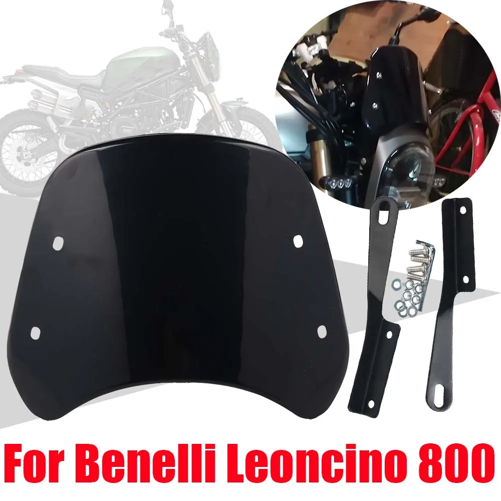 For Benelli Leoncino 800 Leoncino800 Motorcycle Accessories Retro Windscreen Windshield Wind Screen Deflector Cover Guard