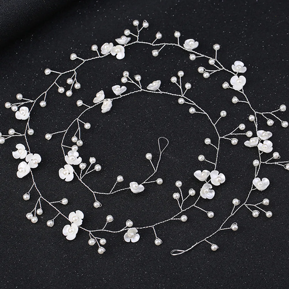 Bride Zinc Alloy Wedding Waist Belt Pearl Flower Design Chic Bridal Sash Beautiful Bridal Accessory Chain Belt
