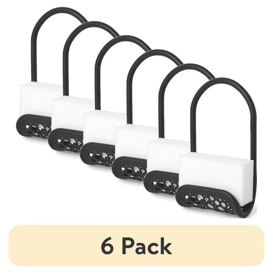 (6 шт.) Гибкая раковина, пластик, черный