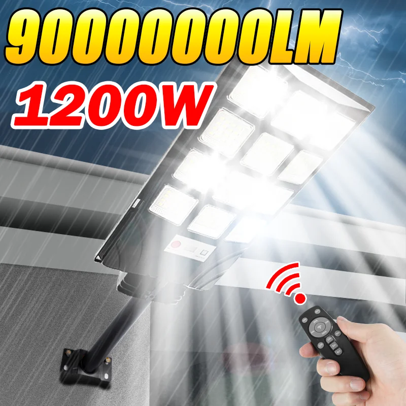 

2025 Новый модернизированный наружный солнечный свет 90000000 LM Супер яркий светодиодный солнечный светильник с датчиком движения, охранное освещение, настенный уличный фонарь