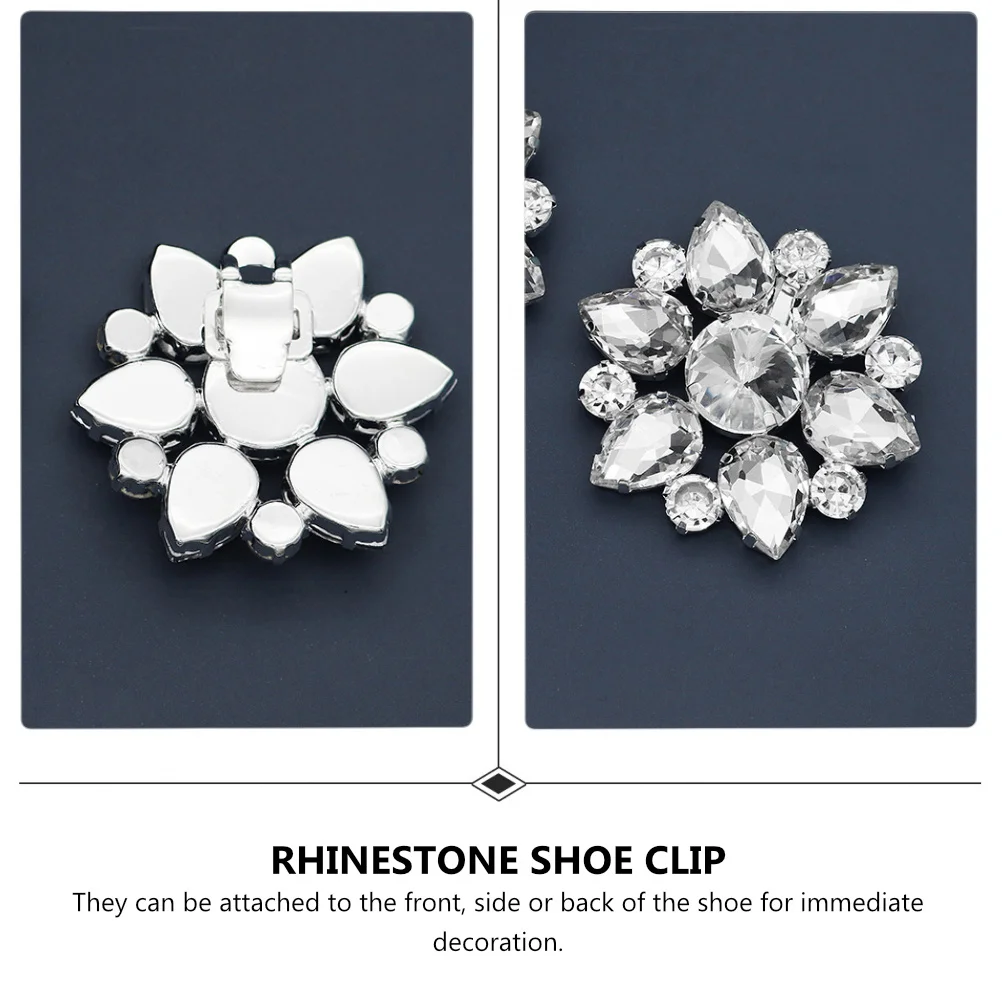 

1Pair Water Drop Rhinestone Shoe Clip Durable Practical Bridal High Heel Jewelry Clip Wedding Banquet Decorative
