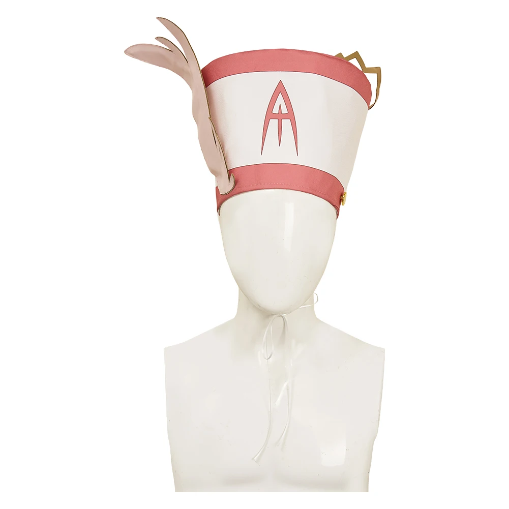 TV Hell Inn Cosplay Abel Cosplay Feather Hat Pink White Leather Cape Costume Accessories Halloween Carnival Party Outfits Gifts