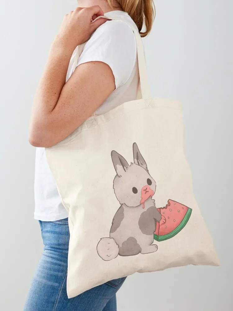 

Bunny Eating Watermelon Tote Bag Women's handbag Beach bag Lady bags tote bag women