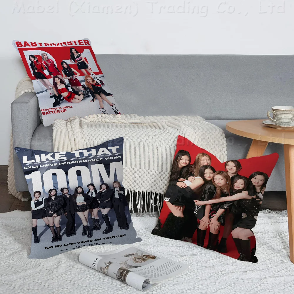 

Kpop B-babymonster Pillow Cover For Bedroom Room And Living Room Sofa Decorative Cushion Cover