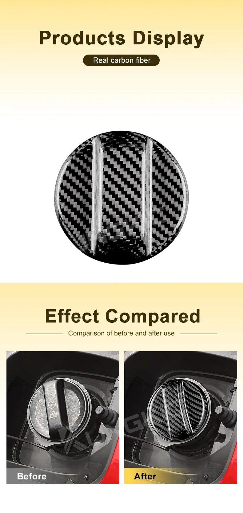 Dry Carbon Fiber Für Hyundai Elantra Sonata Santa Accent Azera Tucson KIA Sedona Sorento Soul Spectra Kraftstofftank Tankdeckel Abdeckung – Detail 2