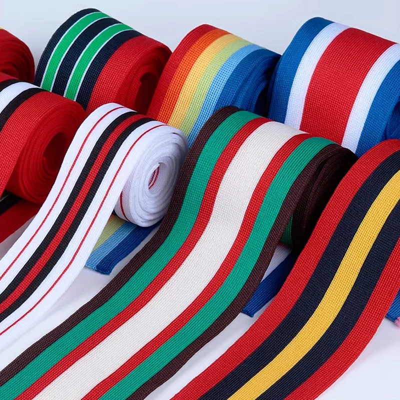 100CM Colorful Stripe Sports Women\'s Guard Clothing Pants Decorative Side Strips Clothing Accessories Weaving Strap Width4/5/6CM