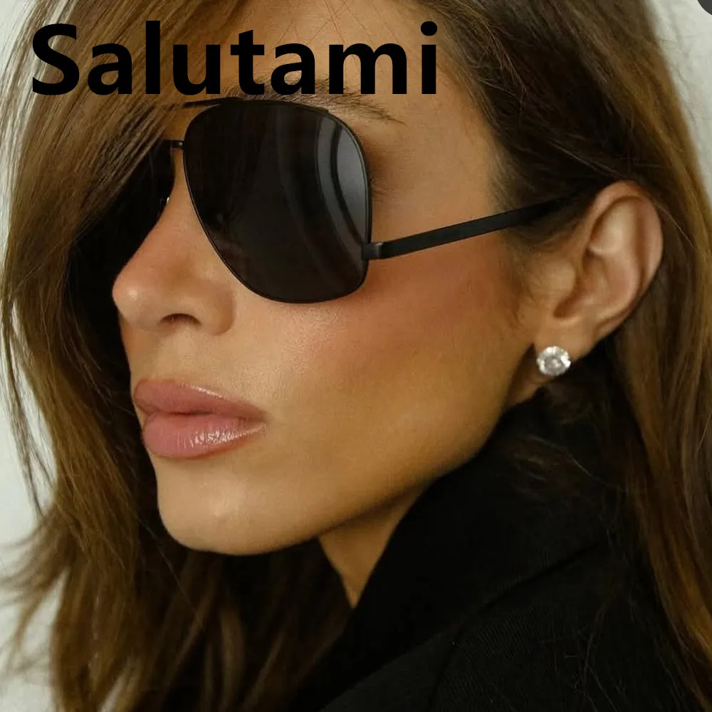 Vintage Oversize Quadratische Piloten-Sonnenbrille für Damen Neue Mode Legierung Farbverlauf Schwarz Sonnenbrille Herren Hip Hop Outdoor-Brille UV400 – Detail 2