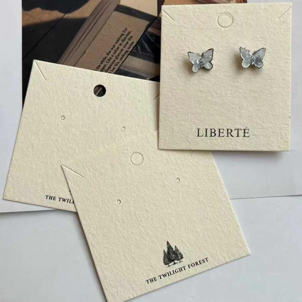 100 Stück Extrem Einfache Schmuck-Aufbewahrungskarten Personalisierte Logo-Displaykarten für Mädchen Haarspangen Haargummis Ohrstecker – Detail 1