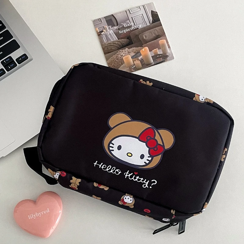 Cartoon Hello Kitty Fold Cosmetic Storage Bag Portable Large Capacity Hangable Wall Handbag A Birthday Gifts for Girls 15x22cm