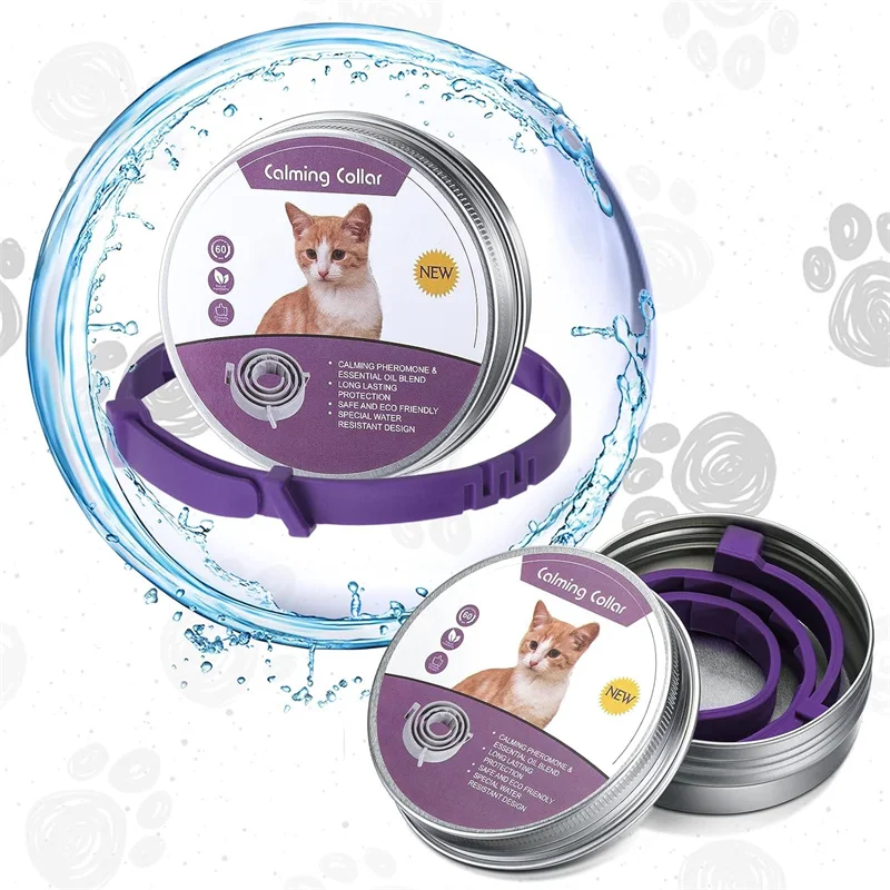 Calming Collar for Cats Dog Calming Pheromone Collar Effective Relieve Anxiety Adjustable Collar For Puppy Kitten Dog Accessorie