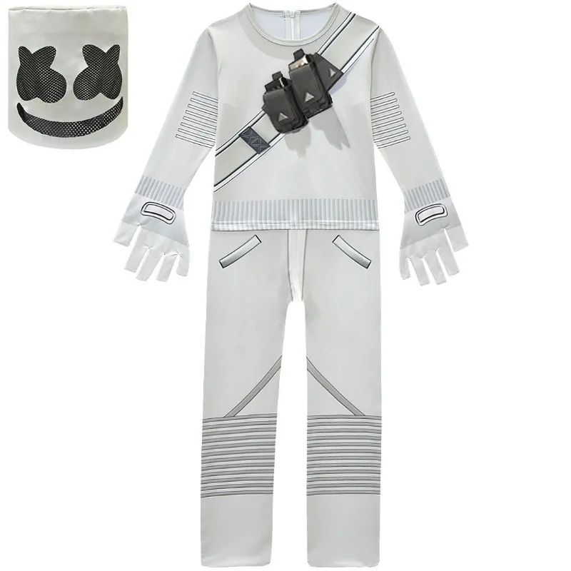 DJ Rock Music Children's Day Stage Performance Outfits Smiling Face DJ Cosplay Costumes Boys Halloween Jumpsuit for Kids