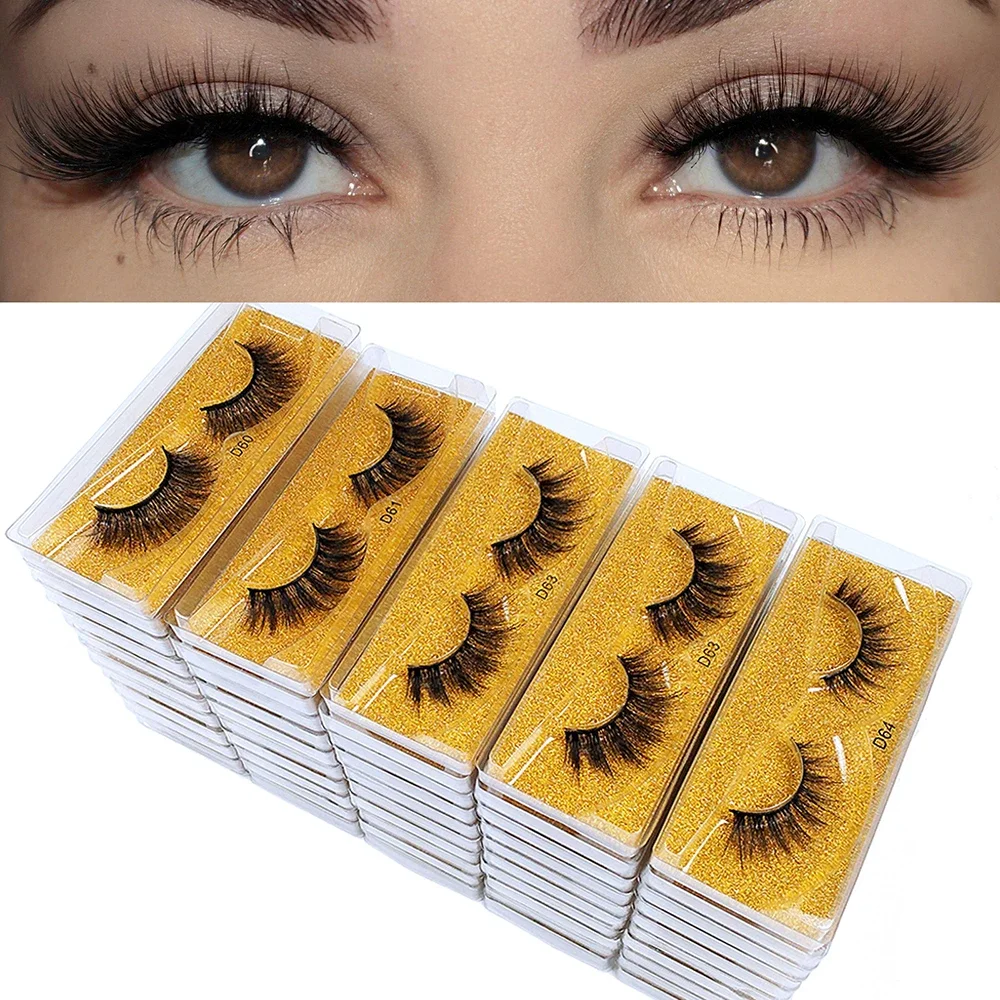 20 Pairs Lashes Bulk Wholesale Natural Fluffy Wispy False Eyelashes Pack Makeup Soft Thick Fake Eyelash 3d Mink Lashes Bulk