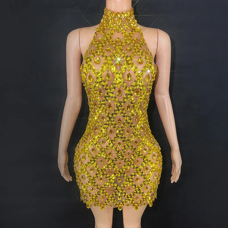 생일 반짝 이는 라인 석 바 파티 의상 슬림 호스트 파티 드레스 민소매 섹시한 졸업 파티 드레스 Vestidos De Festa Luxo