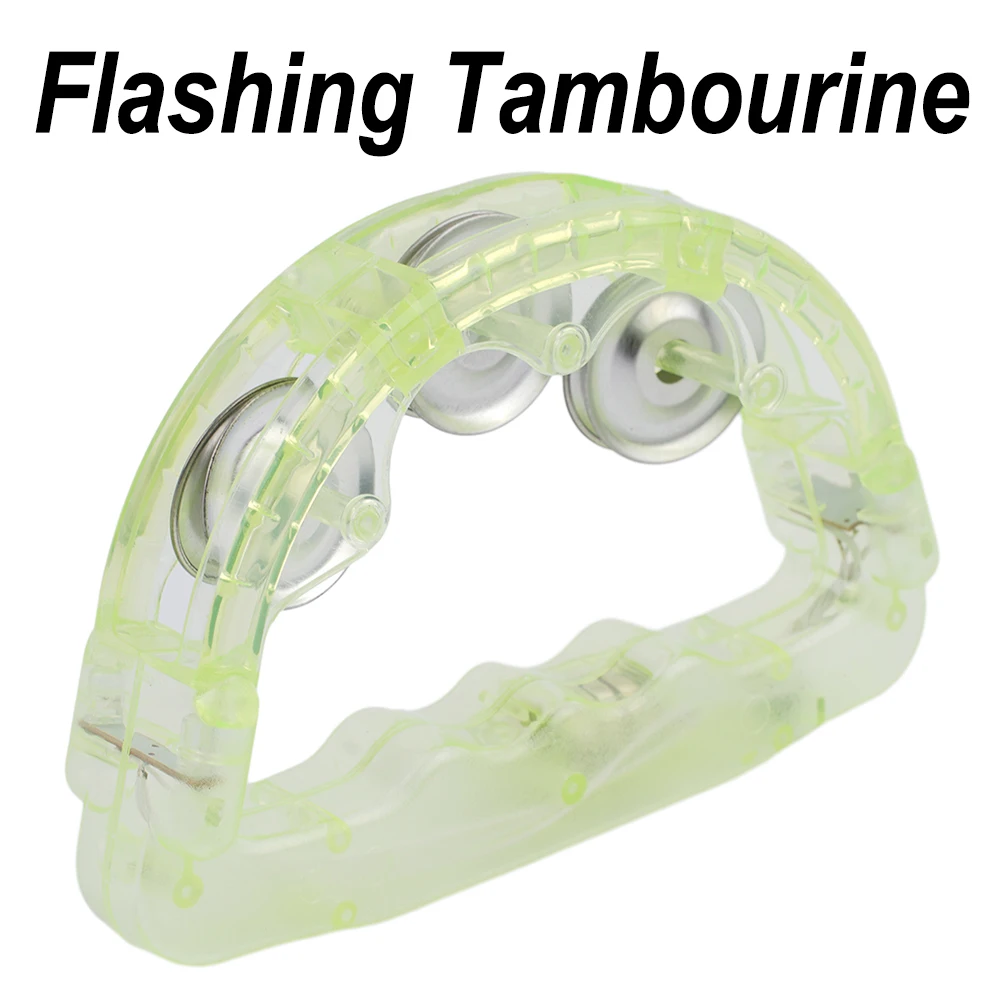 Funny Shaking Toys LED Led Tambourine Musical Instrument Nightlife Wedding 16x10cm Club Concert Flashing Kids Light Up