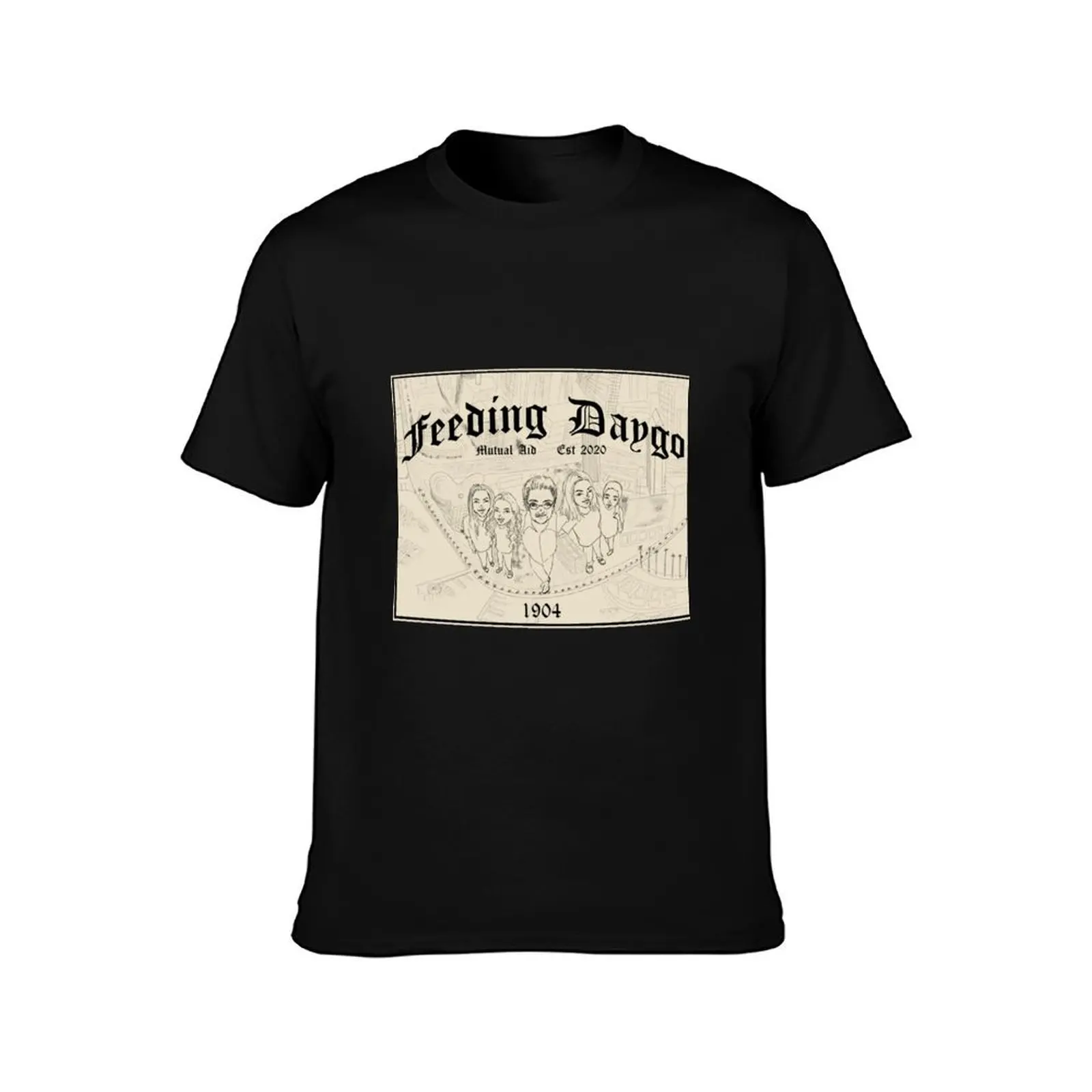 FEEDING DAYGO final design T-Shirt, Summer Casual Cotton Tee, Oversized Streetwear Tops, Vintage Graphic Print, Unisex Men Women