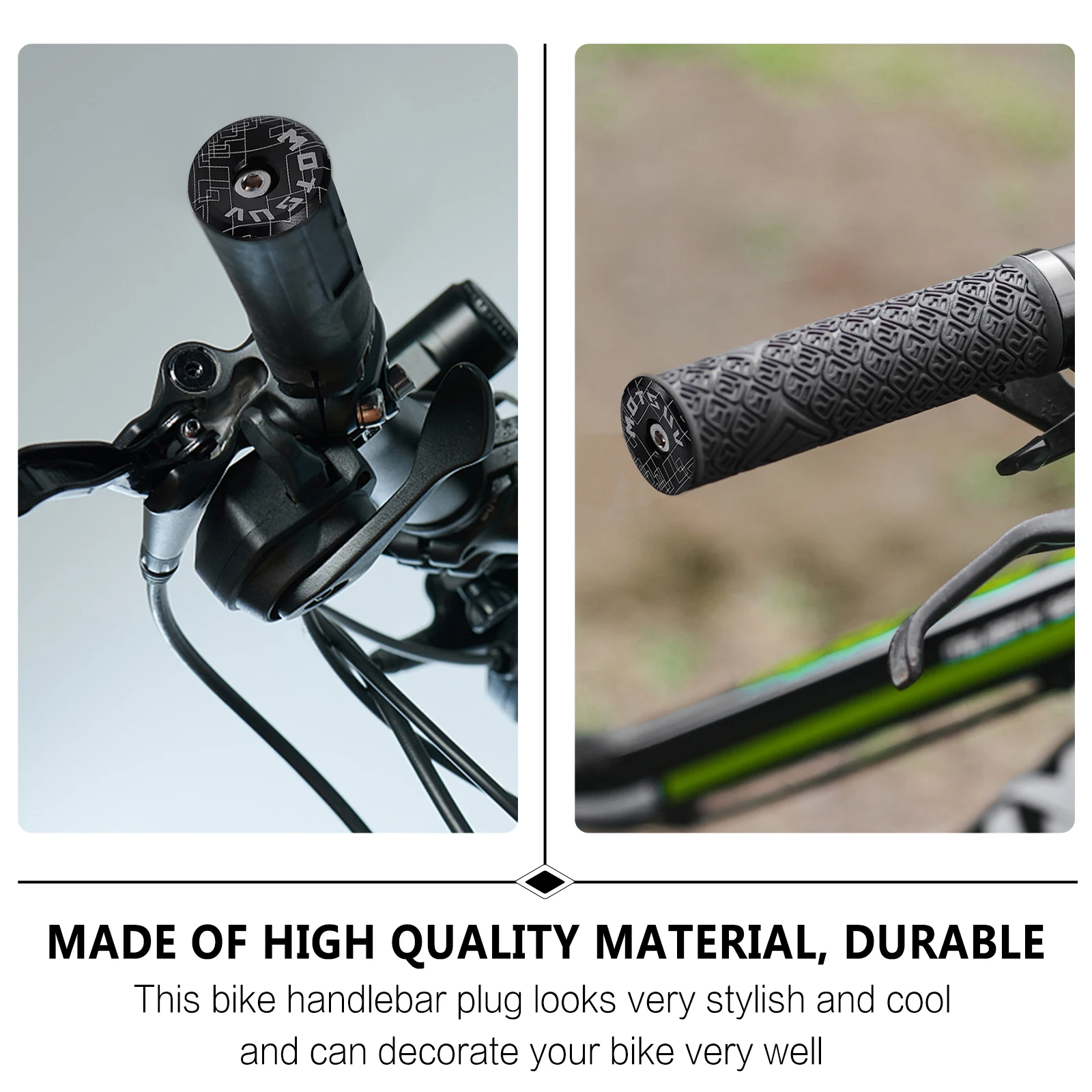 

2 Pcs Aluminum Alloy Handle Bar End Plugs for Bike Handlebar Cycling Locking Caps (blocking Cover)