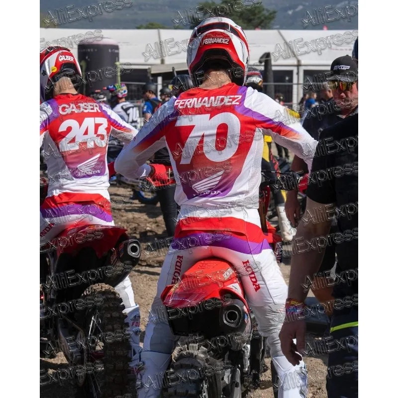 

HONDA #70Fernandez Autumn Classic Retro Motocross Racing Shirt Men Breathable Quick Drying Fashionable Casual Sports Long Sleeve