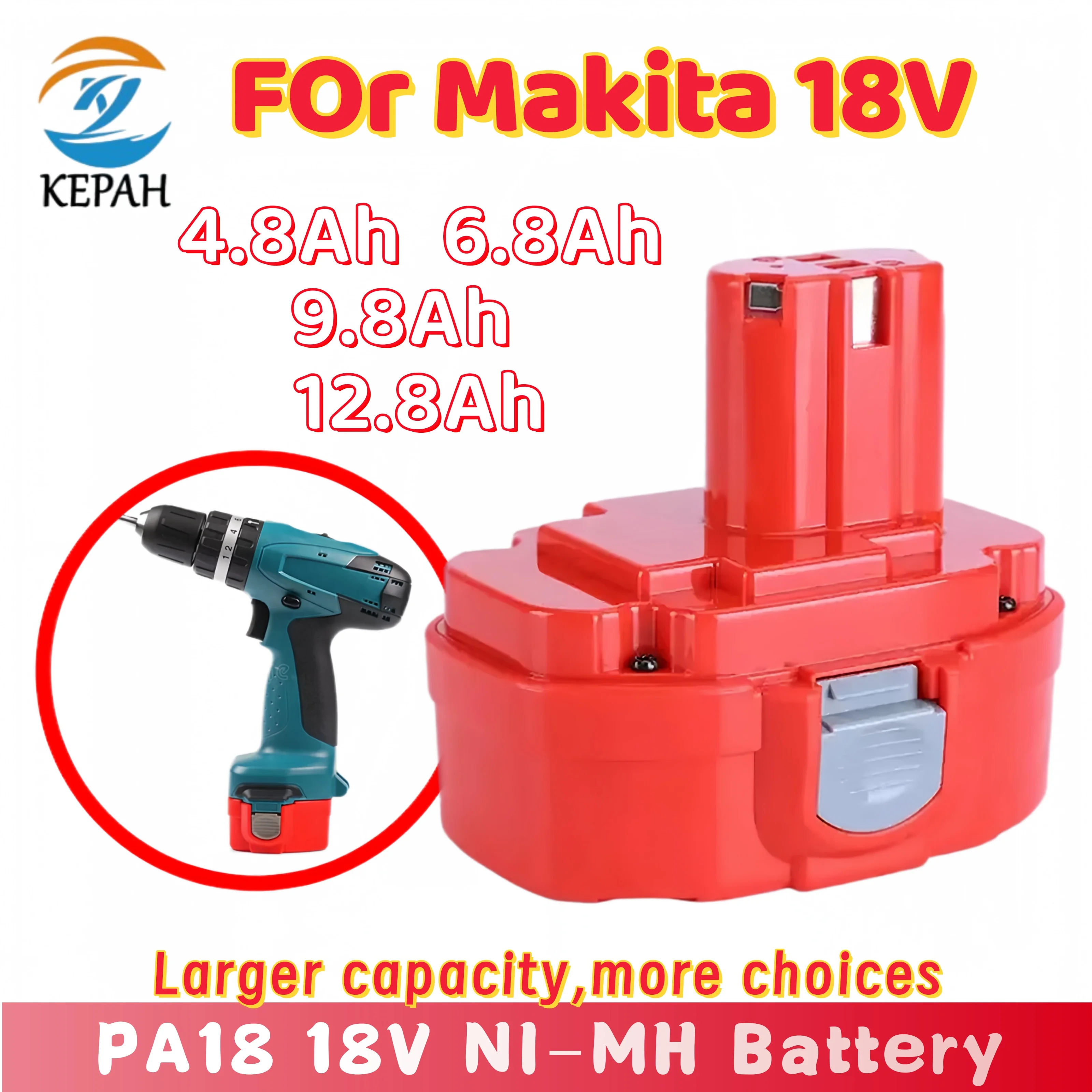 

18V 4800mAh Ni-MH Rechargeable Battery For Makita 1822 1823 1834 1835 192827-3 192829-9 193159-1 193140-2 193102-0