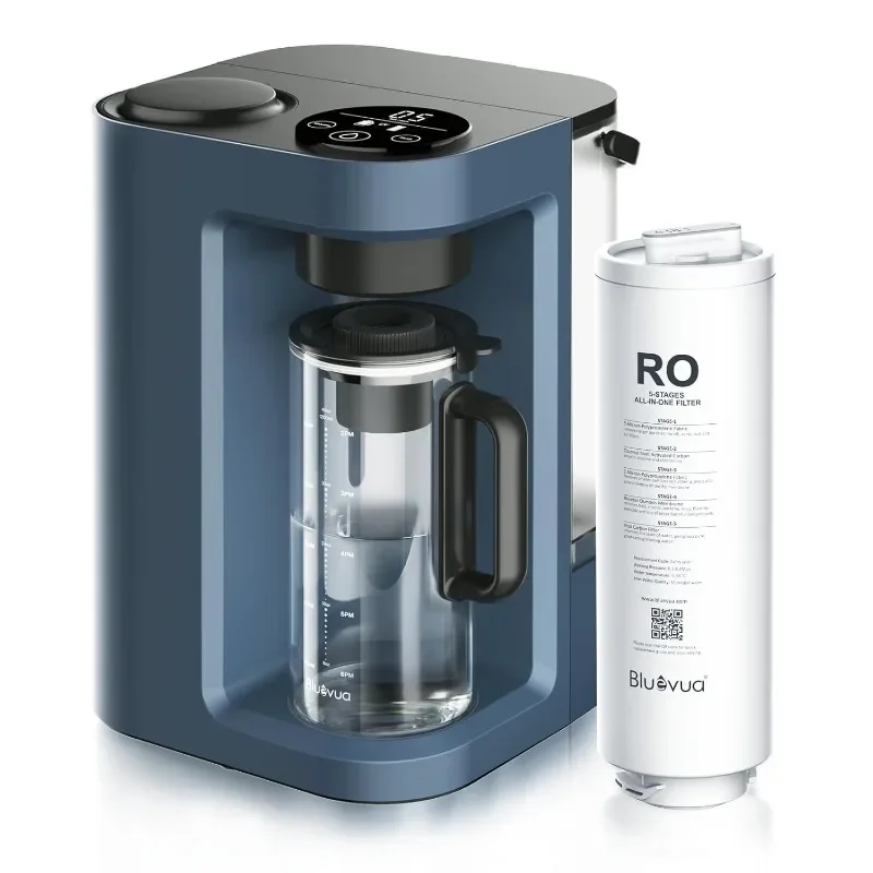 Bluevua RO100ROPOT-Lite(UV) Countertop Reverse Osmosis Water Filter System, 7-Stage Purification with UV and Remineralization