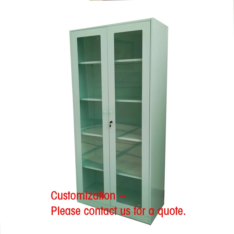 custom.Glass File Cabinet Home Office Modern Design Adjustable Metal Panel Wood Style