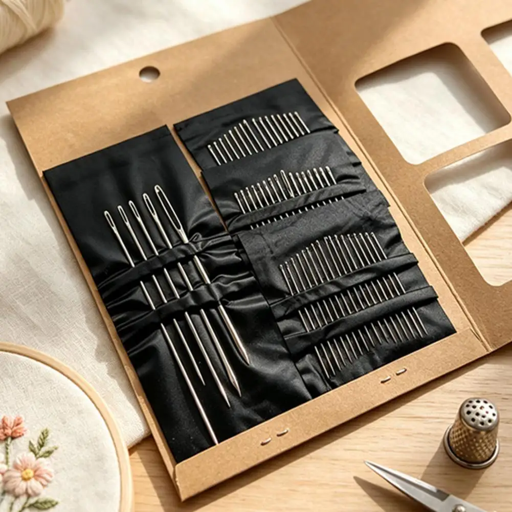 55Pcs Hand Sewing Needle Set, Assorted Sizes Carbon Steel Needles, Large Eye Metal Needle for DIY Sewing, Quilting,  2027 New Ho